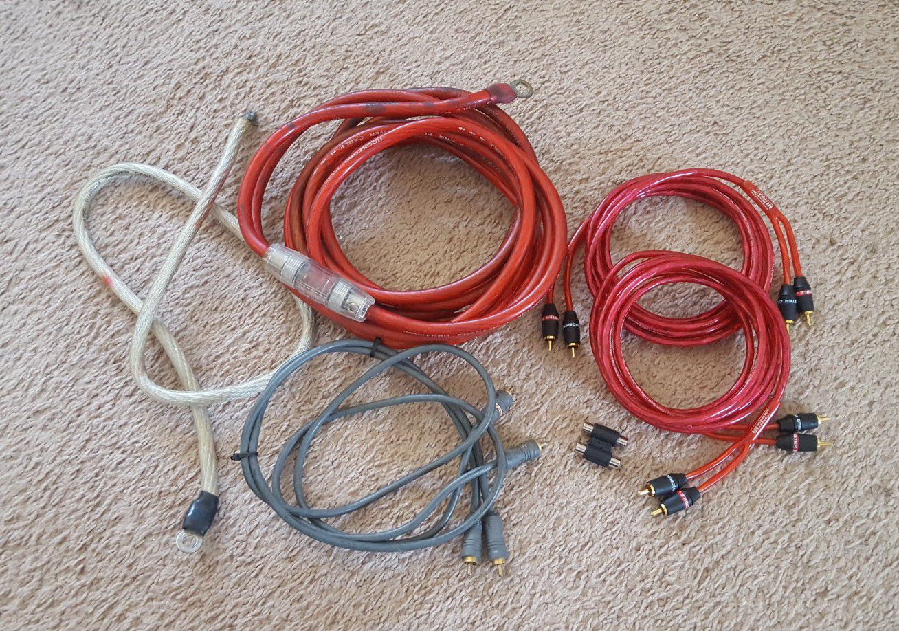 $50 - Rockford Fosgate 4AWG power cables and Monster Cable RCA's amplifier installation wiring