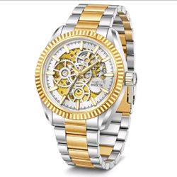 Invicta Skeleton Dial Two-Tone Dress Watch