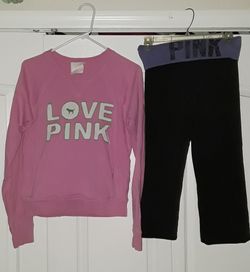 Victoria's secret's Pink yoga pants size x small sweatshirt size small