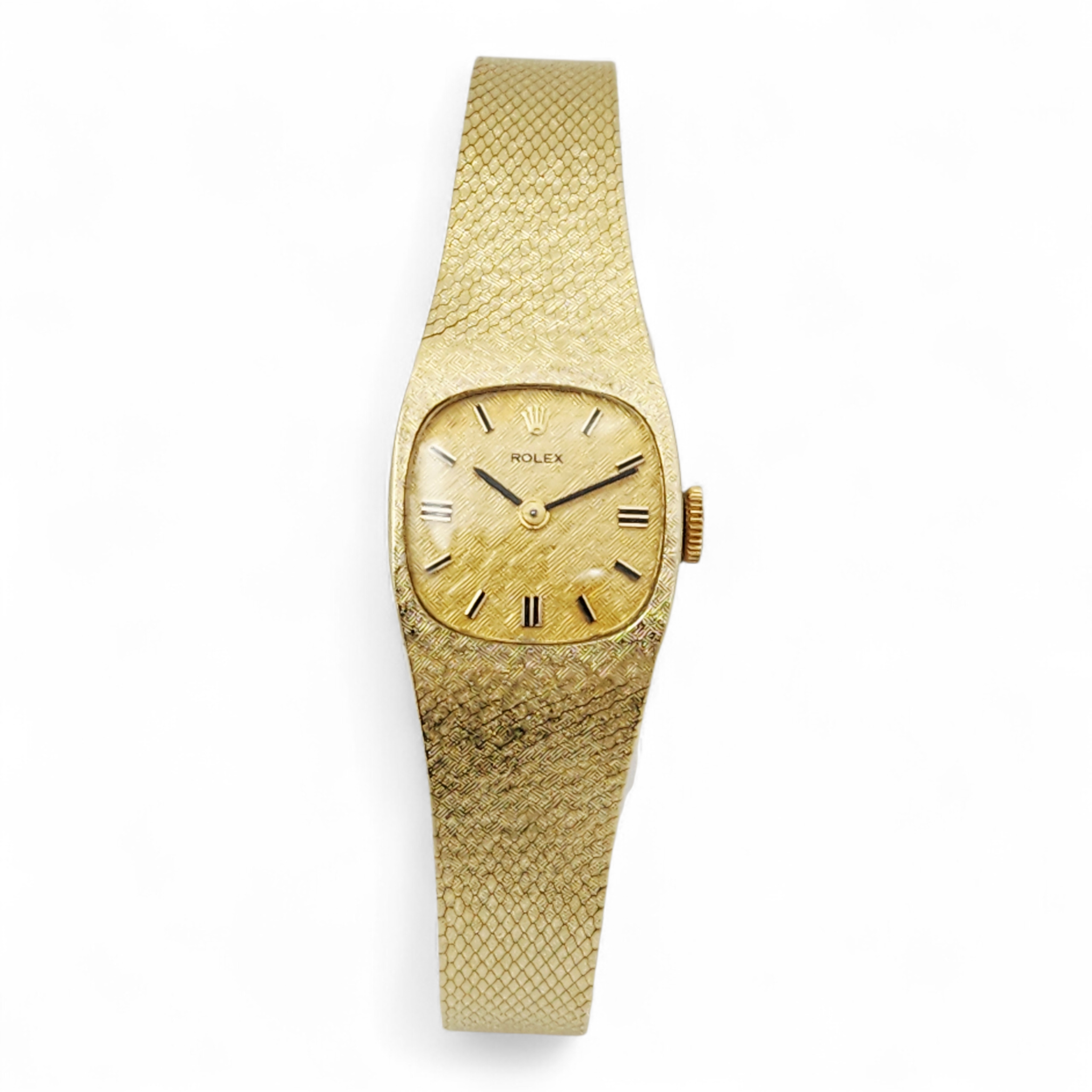 1950's Ladies Rolex Cocktail 17mm Vintage Solid 14K Yellow Gold Watch with Gold Dial. (Pre-Owned)
