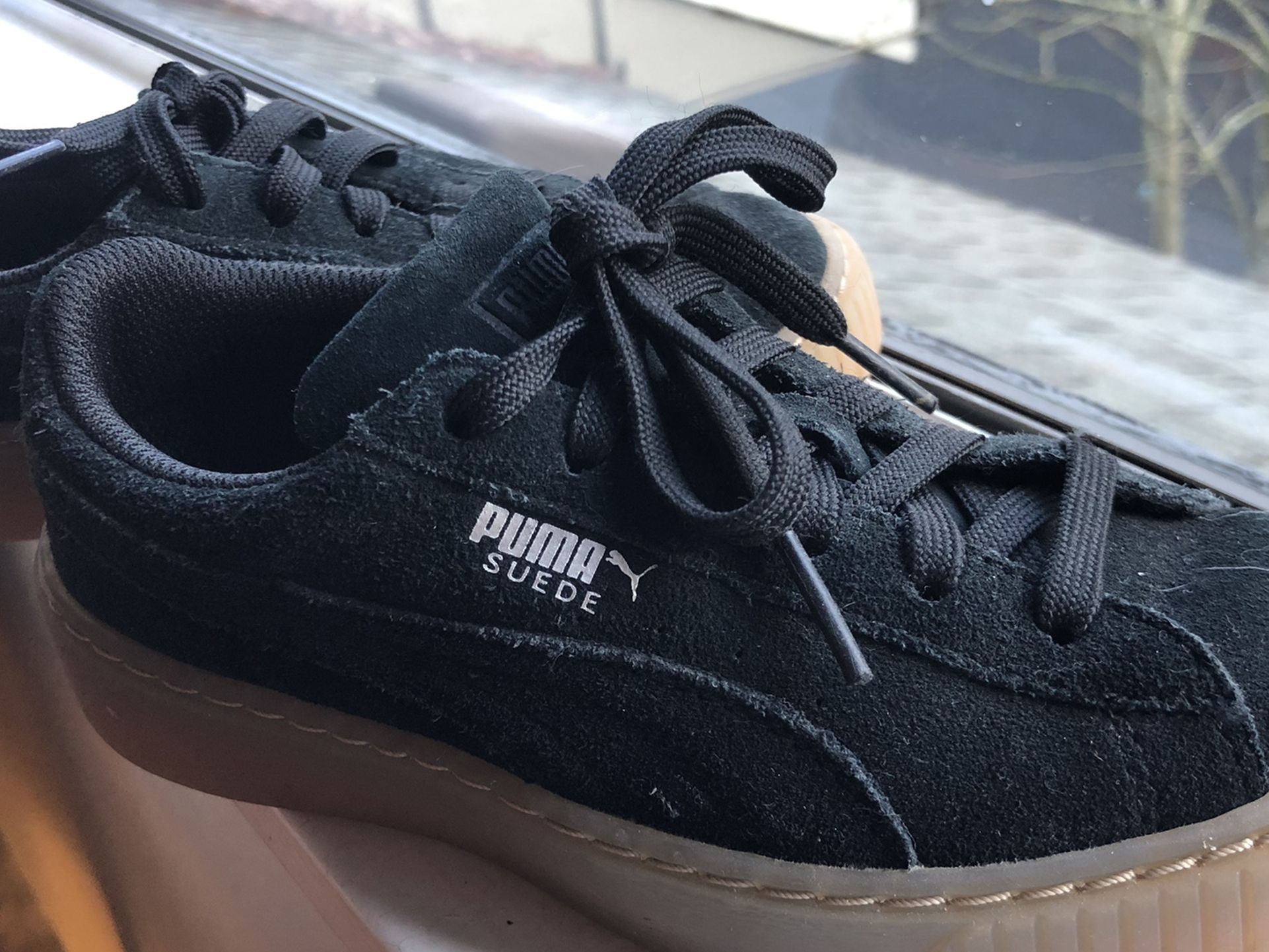 Kids Puma Suede Platform With Diamond