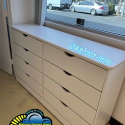 White Katy Eight Drawer Dresser Chest Cajonera Comoda Nueva 
