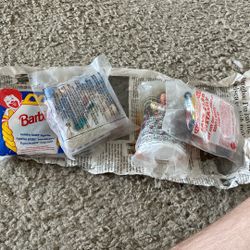 1995 Mixed Barbie Figurines And Hot Wheels Meals Toys