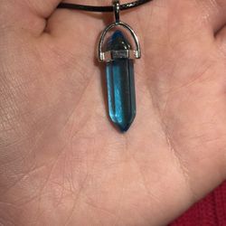 Aqua Blue Pendant Necklace 