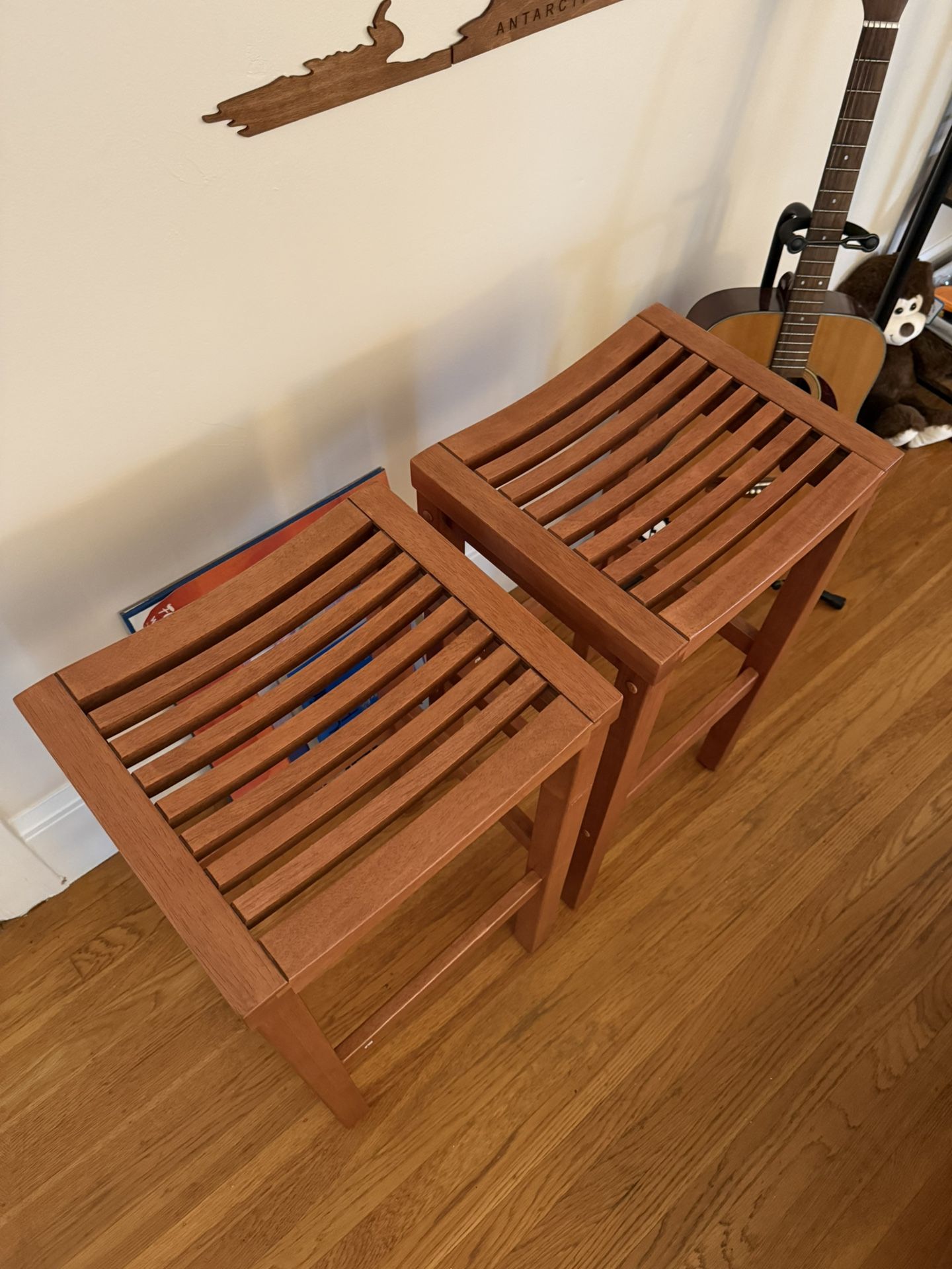 Two Wooden Bar Chairs