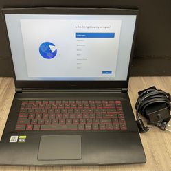 MSI GF63 Thin MS-16R5 15.6” 2.5GHz 8GB/256GB SSD i5-10500H GTX 1650 Gaming Laptop W/ Charger