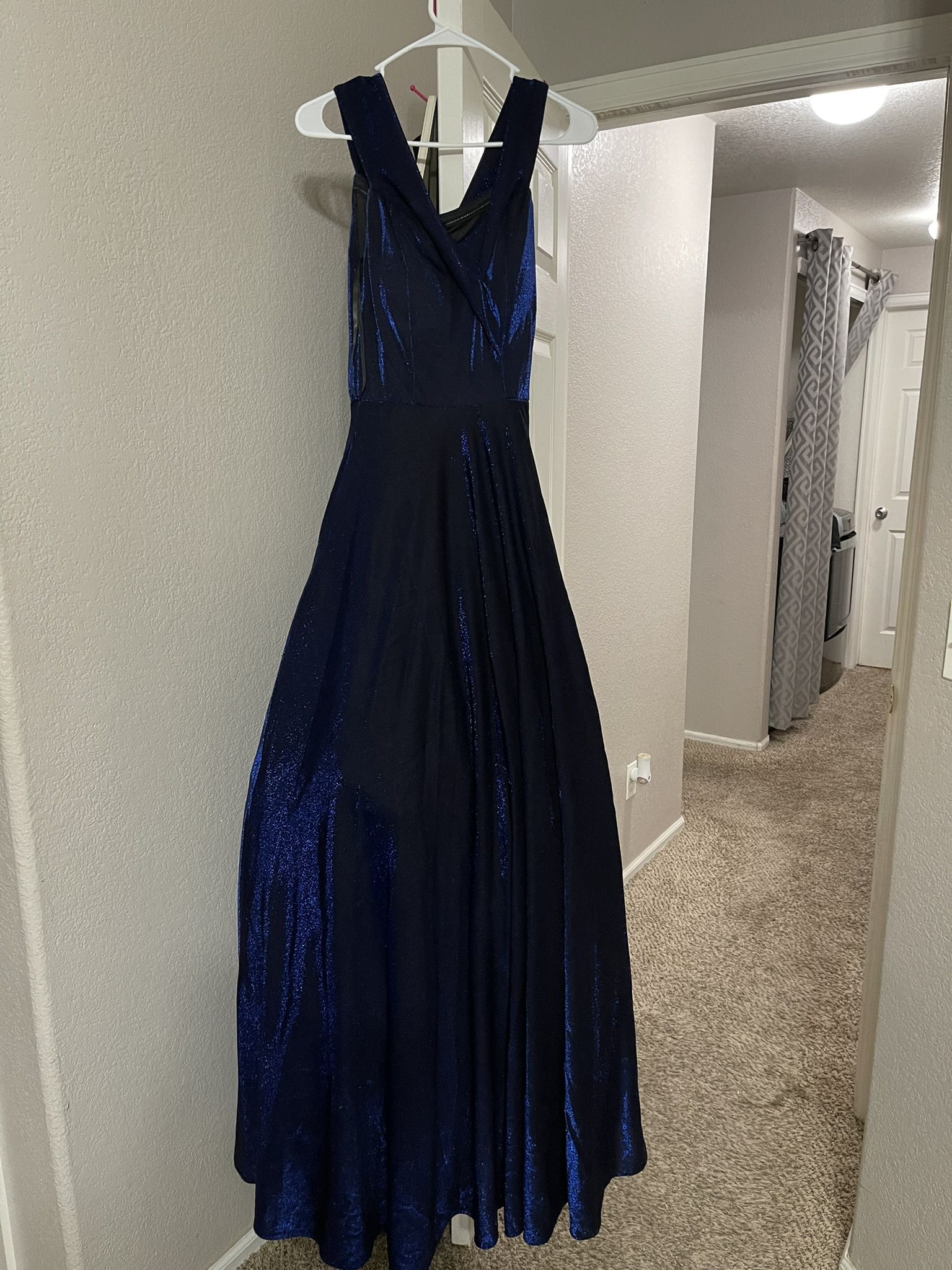 Blue Iridescent Prom Dress