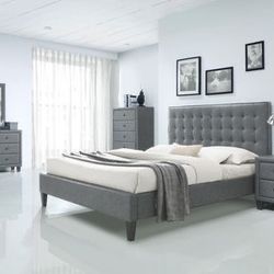 Brand New 4PC Fully Upholstered Two-Toned Bedroom Set