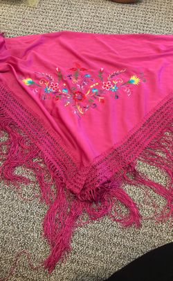 Hot pink shawl scarf