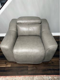 Grey Leather Recliner