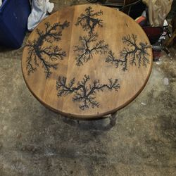Custom Vintage Fractal Burned Table
