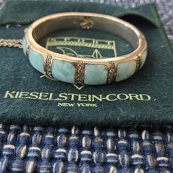 Marahlago Marina Collection Larimar & White Topaz Sterling Silver Bracelet