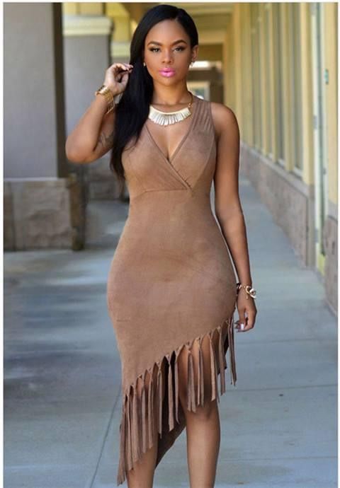 Brown Fringe Dress (Pocahontas Indian Costume)
