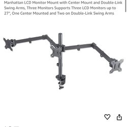 Manhattan LCD Monitor Mount with Center Mount and Double-Link Swing Arms