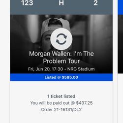 Morgan Wallen  2 Tickets 