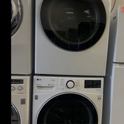 LG  washer and Gas dryer; the washer is used and the dryer is new.