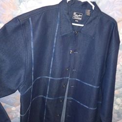 Karl Kani Jeans Vintage 90s Denim Jacket Coat Blue Preowned Size  XXL...