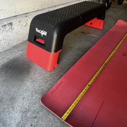 Workout bench and Peloton Mat