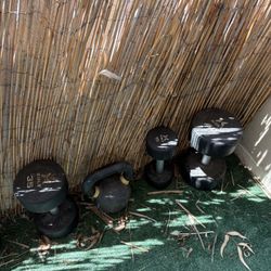 Dumbbell Set + Kettlebell – 15lb, 35lb, 50lb Pairs & 25lb Kettlebell – $250 OBO