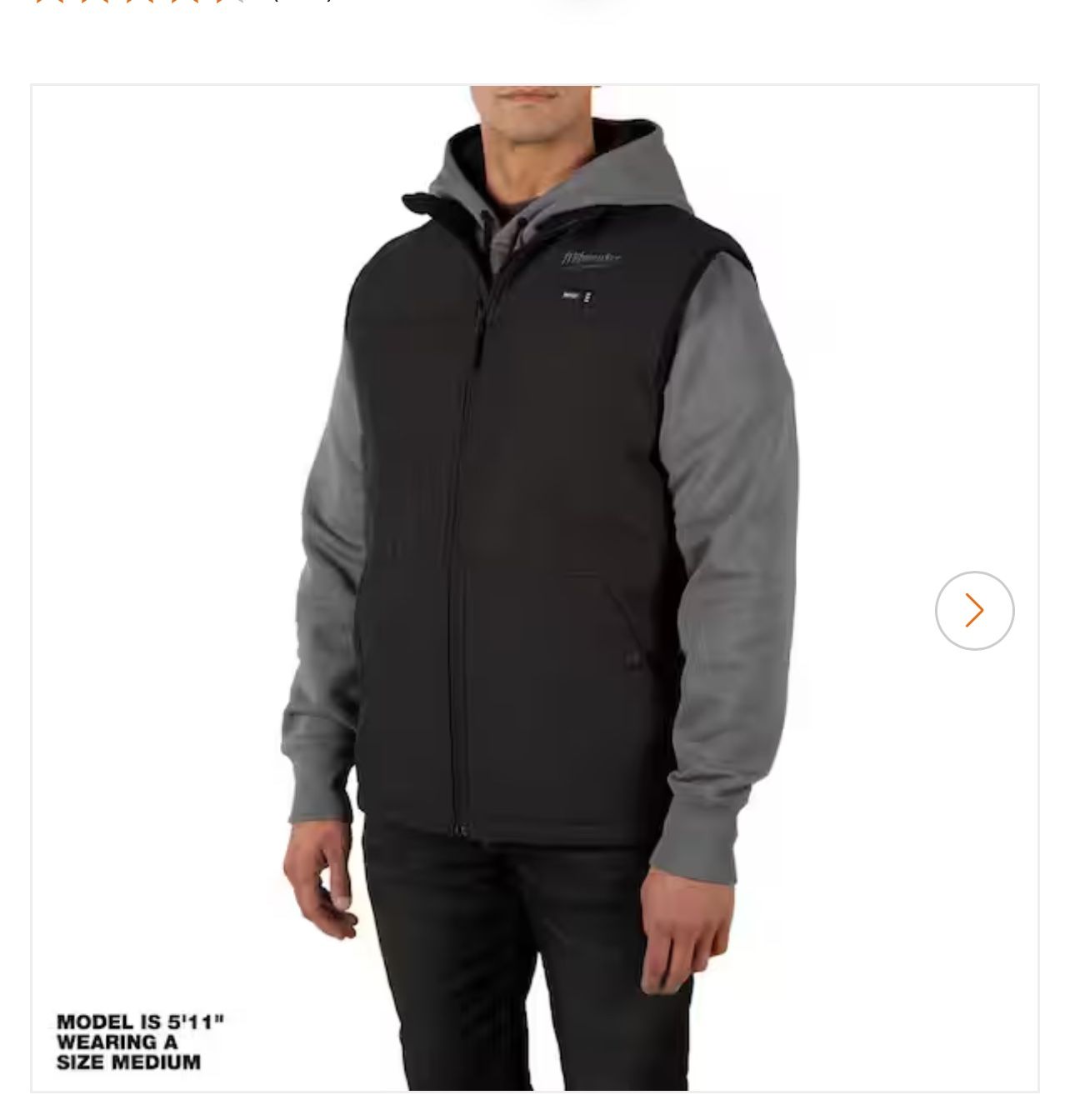 Men's X Large M12 12 Volt Lithium Ion Cordless AXIS Black Heated Quilted Vest (Vest Only)