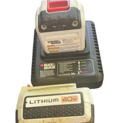 36 & 40 Volt Black & Decker Lithium Battery LBXR2036, and LBX36 W Charger