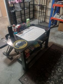 Heavy Duty Metal Work Table with Lower Shelf