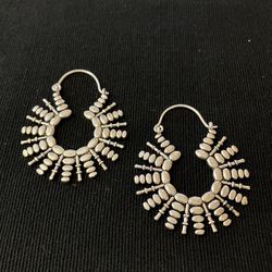 Silver Hoop design earrings