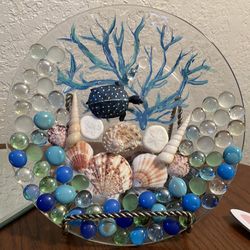 Sea shell art 8” plate