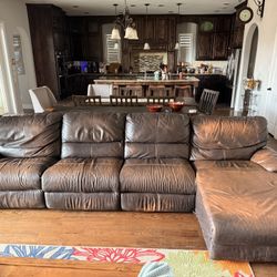 Large Brown Leather (reclining) Couch