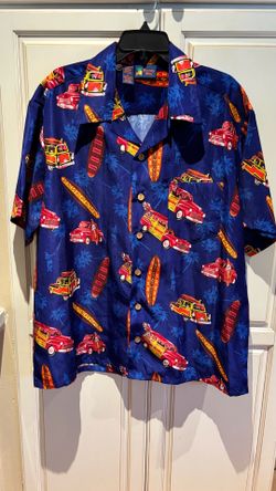 Roundly Bay Hawaiian Shirt size XL blue