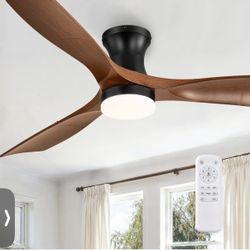 Fanbulous 52 Inch Ceiling Fans with Lights and Remote, 3 Blades Flush Mount Low Profile Ceiling fan, Efficient 3475 CFM, Safe ABS, Timer, Quiet 35dB, 