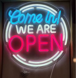 NEW “Come In We Are Open” LED Neon Open Sign
