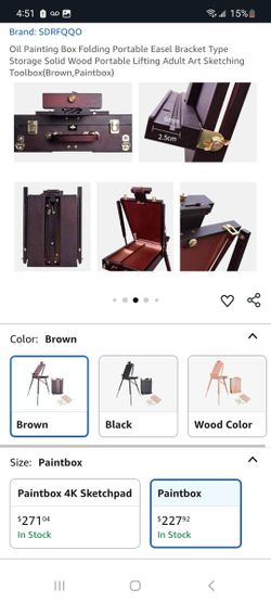 Oil Painting Box Folding Portable Easel Bracket Type Storage Solid Wood Portable $120