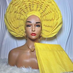 Aso Oke Ready  To Wear Headgear For women. Suitable For All Occasions 