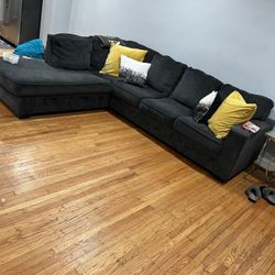 Ashley’s Furniture Dark Sectional Sofa 