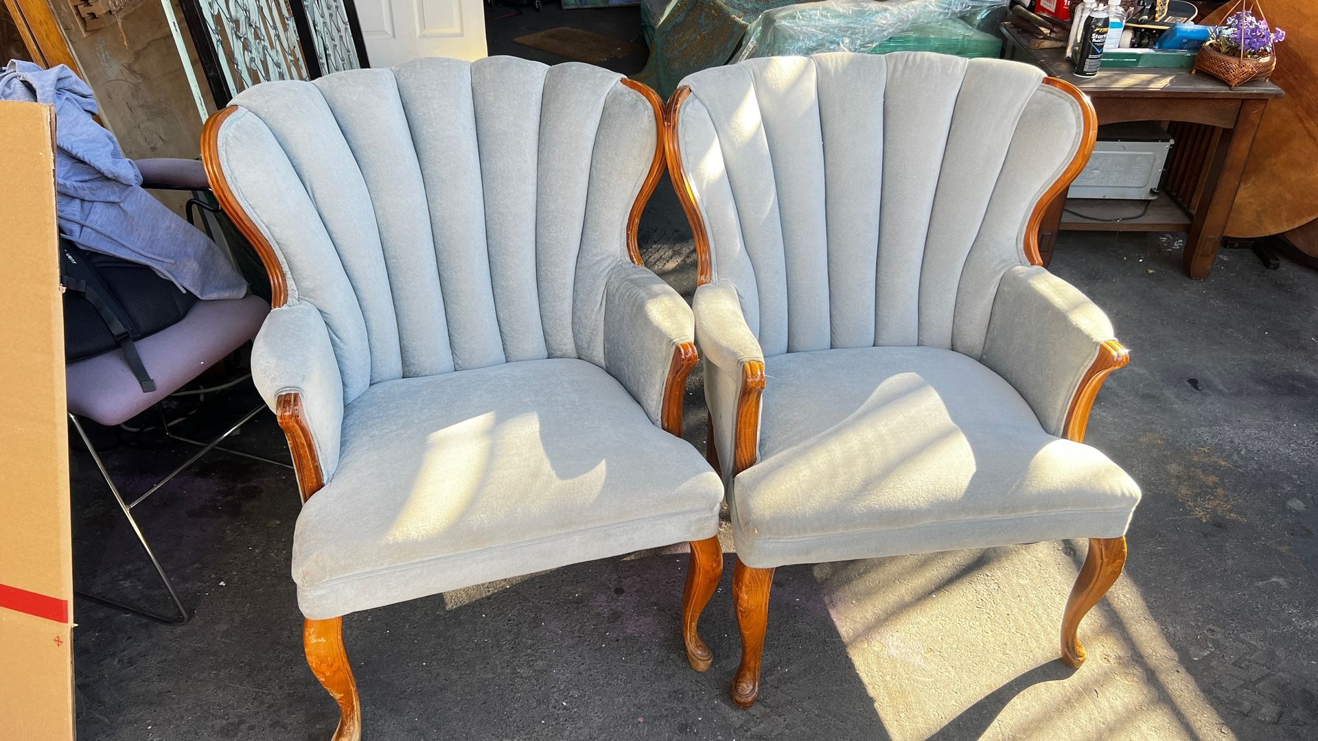 Vintage Wingback Clamshell Chairs