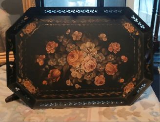 Antique Hand Painted Serving Tray    (AVAILABLE)