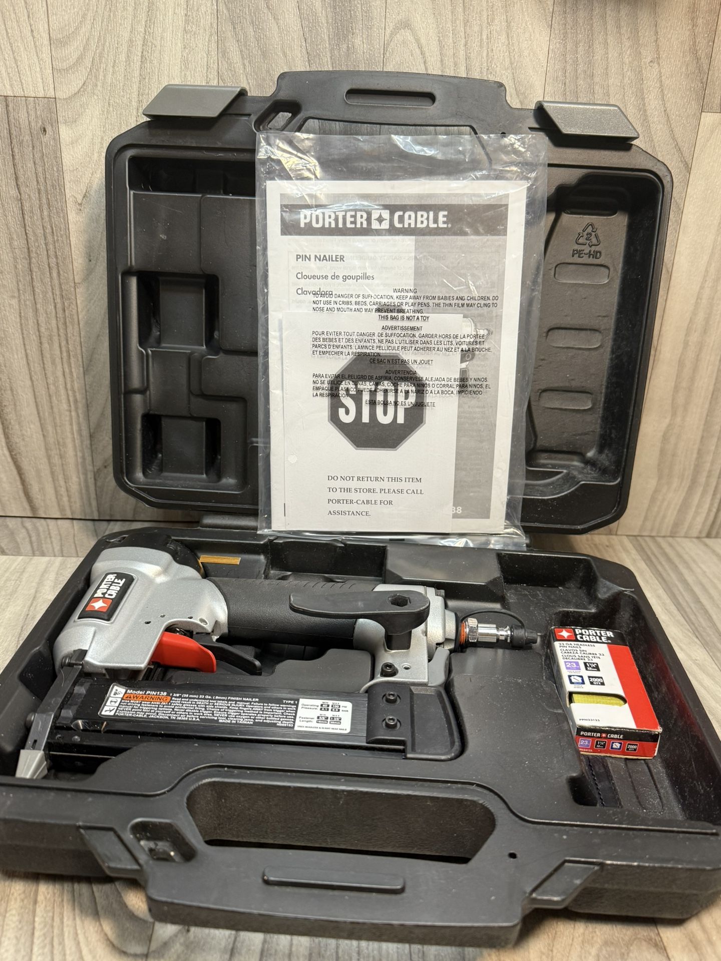 Porter Cable 23 Gauge 1-3/8 in Headless Pin Finish Nailer Pneumatic #PIN138