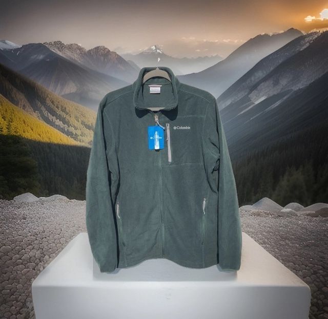Columbia Men's Regular Fit Full Zip Fleece Jacket, Size Medium, Spruce Green New