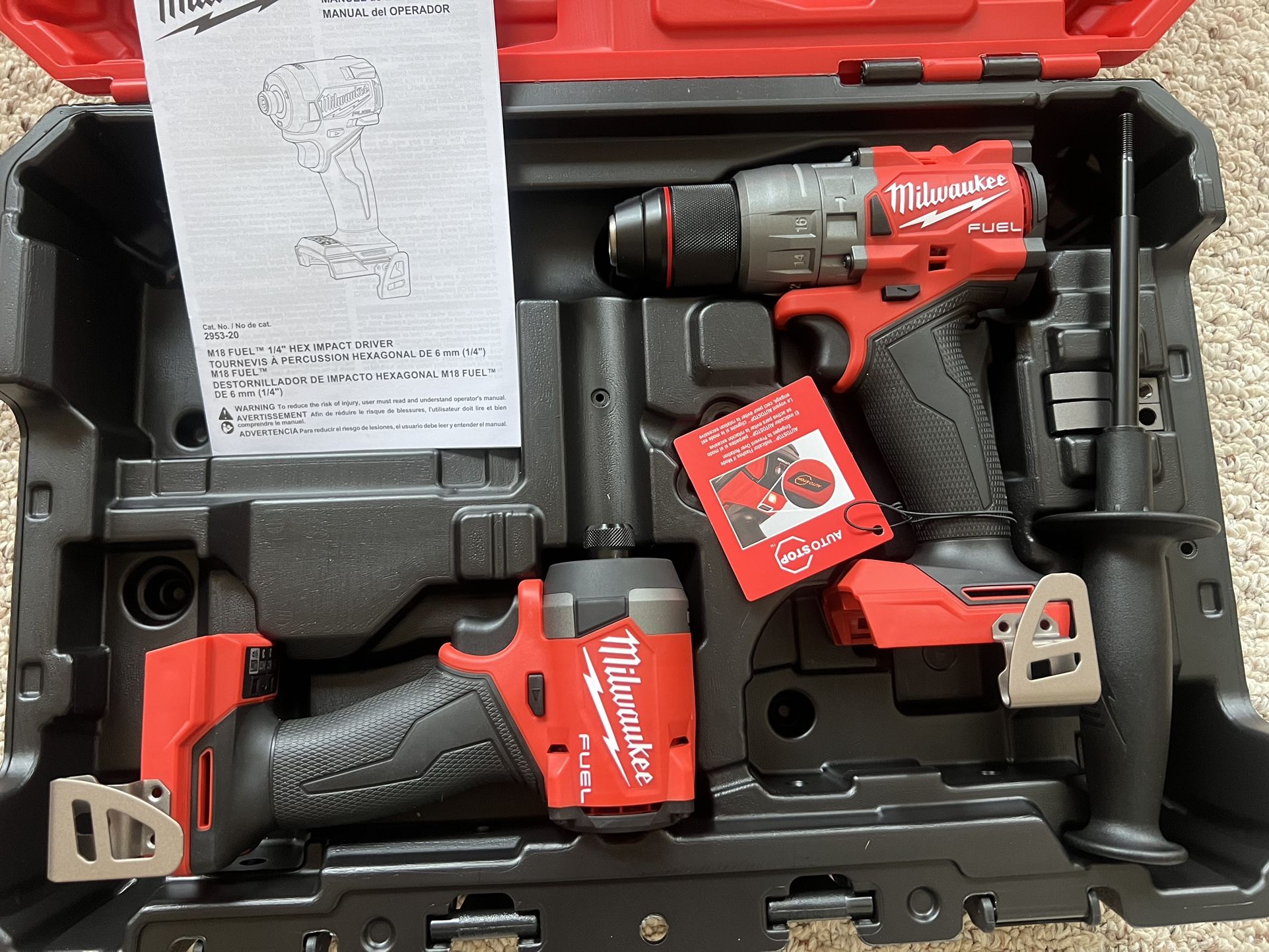 Milwaukee M18 Fuel Brushless 1/2” Hammer drill and 4-speed 1/4” Impact Driver ( Tool Only)