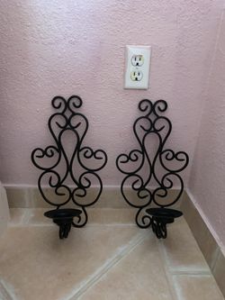 Wrought Iron Wall Candle Holders