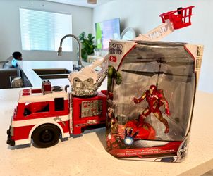 Fire truck & Iron man flying figure