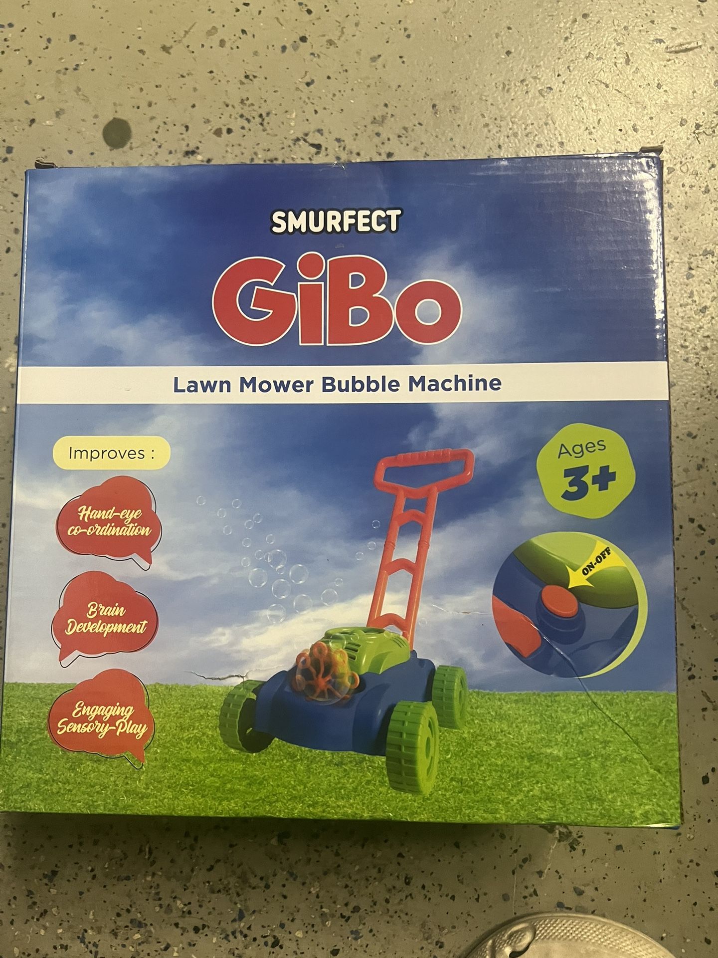 Kids lawnmower bubble machine