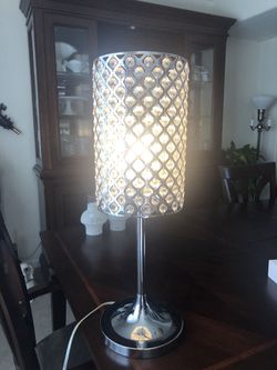 Beaded cylinder lamp 24” tall
