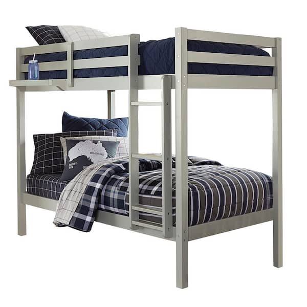 Twin over Twin Bunk Bed Gray