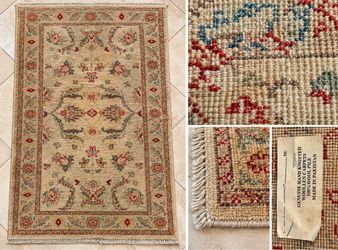 3’x 4’  100% wool hand knotted rug from Pakistan