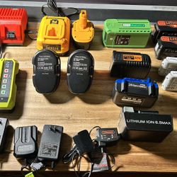 Bundle Power Tools Batteries and Chargers 