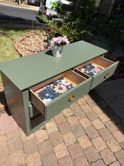 Refinished Green 6 Drawer Dresser