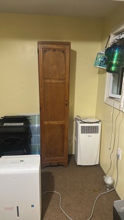 Slim vintage storage closet/cabinet, wooden.