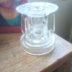 Antique Crystal Candle Holder 